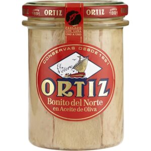 Bonito del Norte en Aceite de Oliva Ortiz Tarro de Cristal de 220 Grs.
